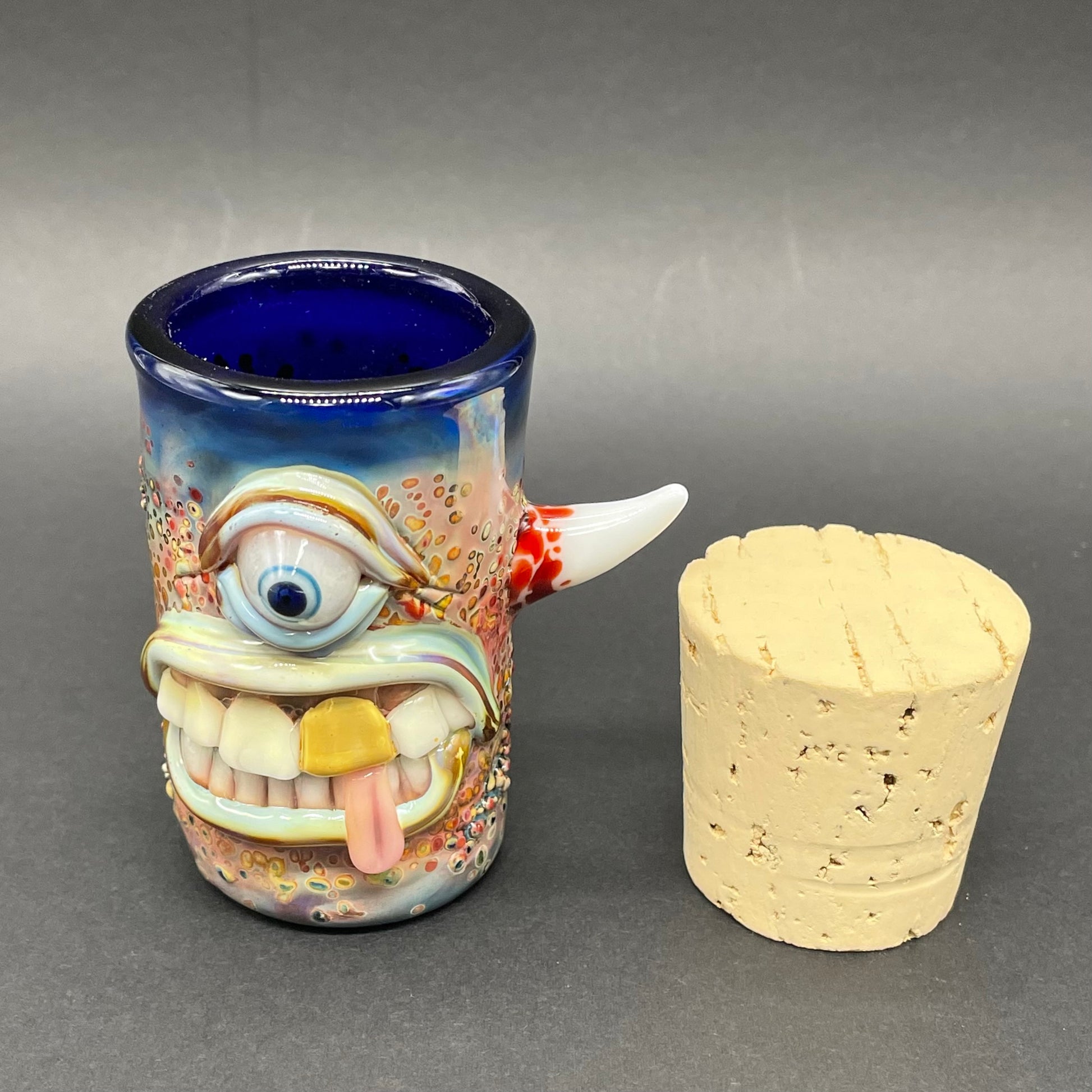Leviathan Glass Cyclops cork jar - hand-blown art
