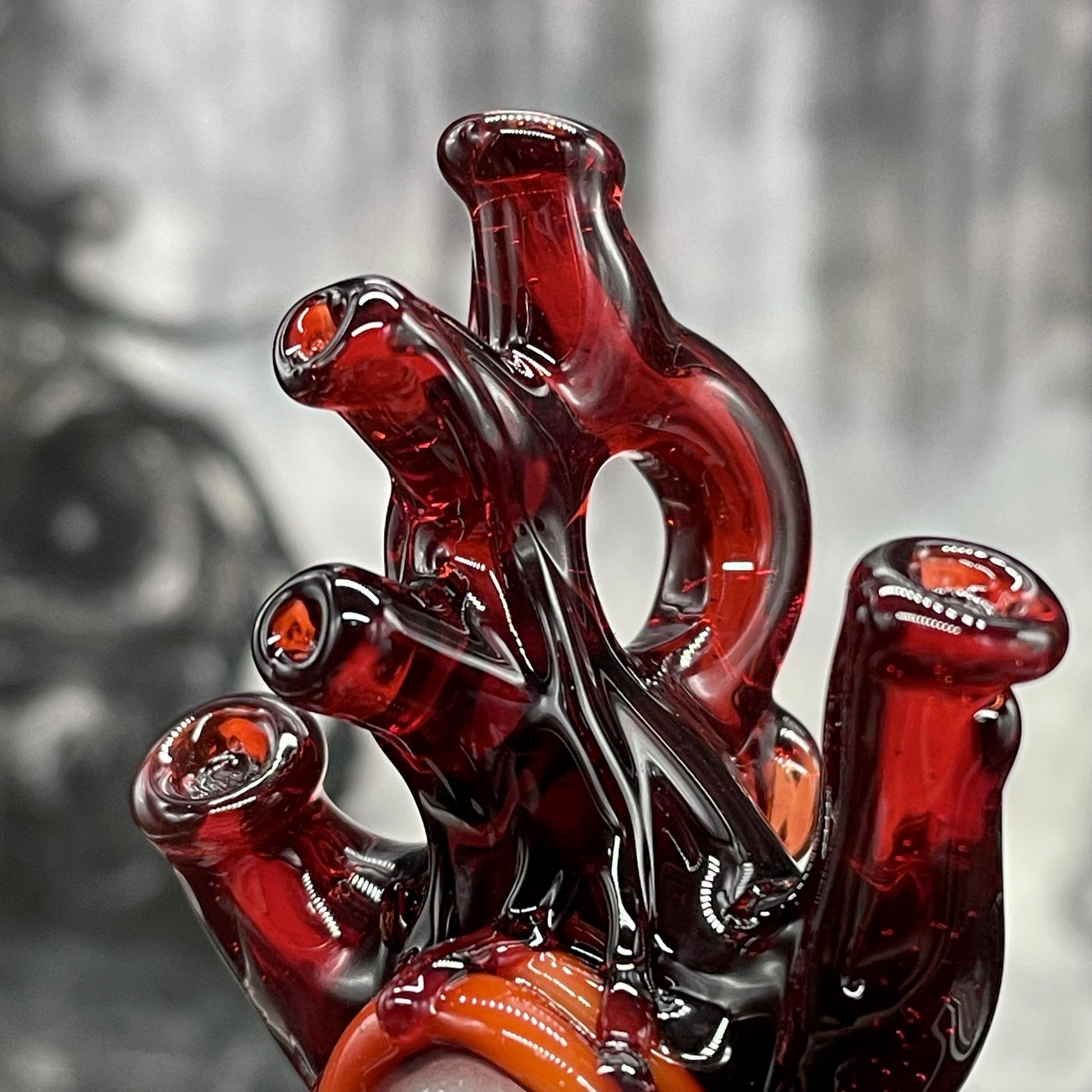 Hand-blown Anatomical cyclops heart pendant - Leviathan Glass original