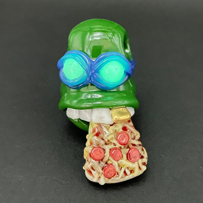 Hand-blown Leonardo Ninja TurtleHandblown Pendant, TMNT Inspired Collectible glass necklace - Leviathan Glass original