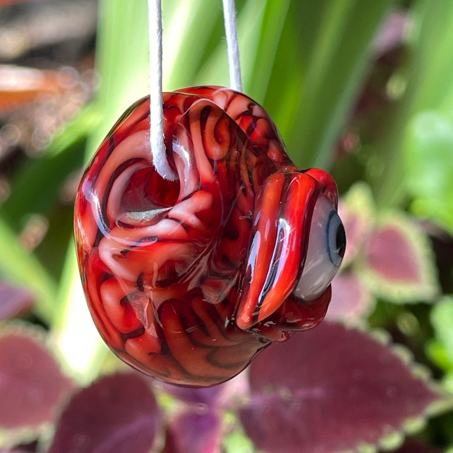 Leviathan Glass Cyclops brain pendant - hand-blown art
