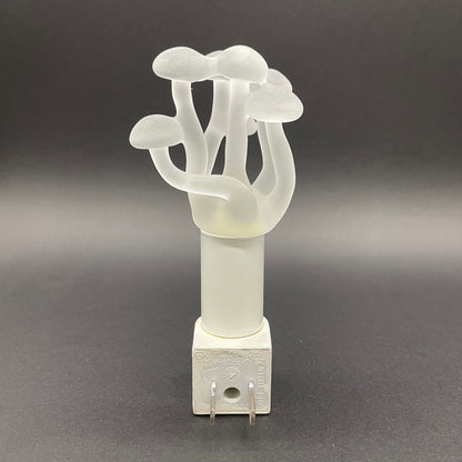 Mushroom, frosted clear glass led night light.