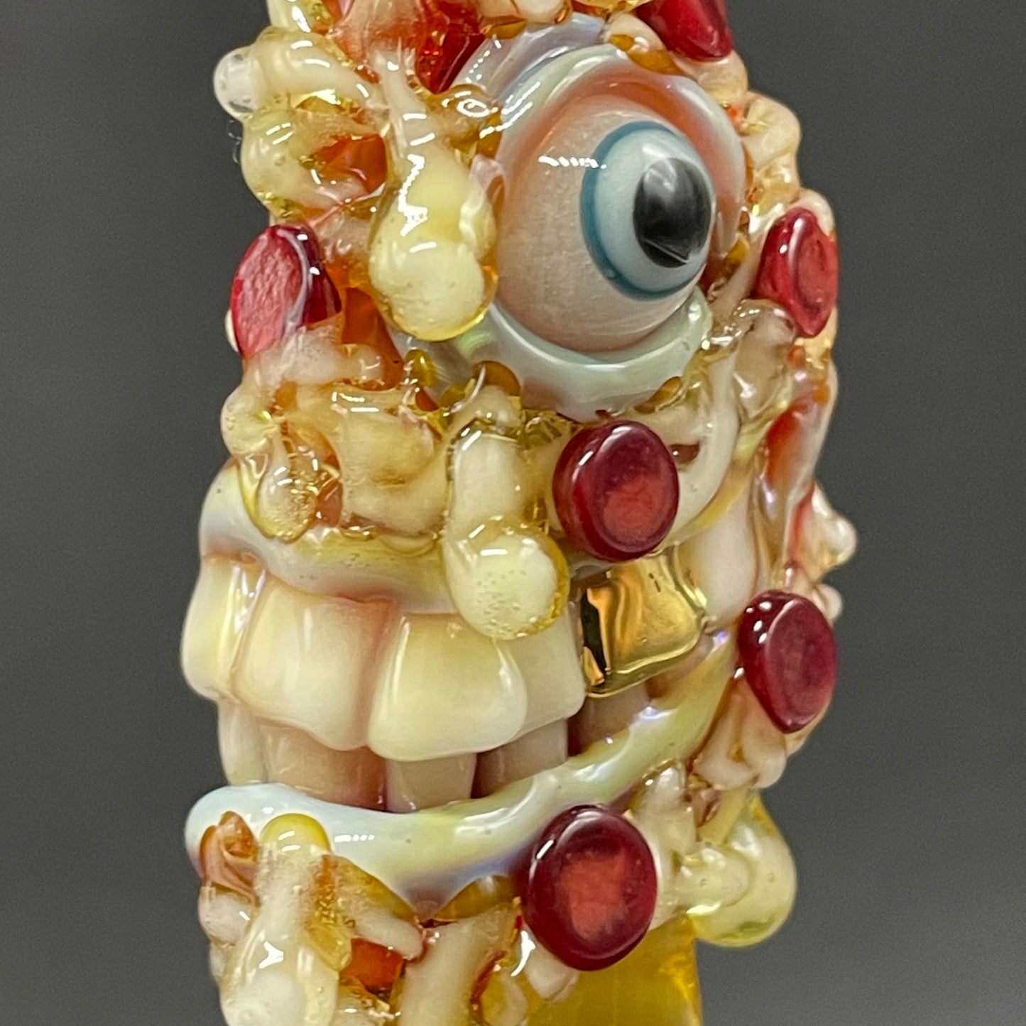Hand-blown Two halves of one pizza friendship necklace - Leviathan Glass original