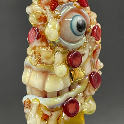 Hand-blown Two halves of one pizza friendship necklace - Leviathan Glass original