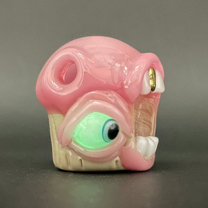 Hand-blown Cupcake pendant - Leviathan Glass original