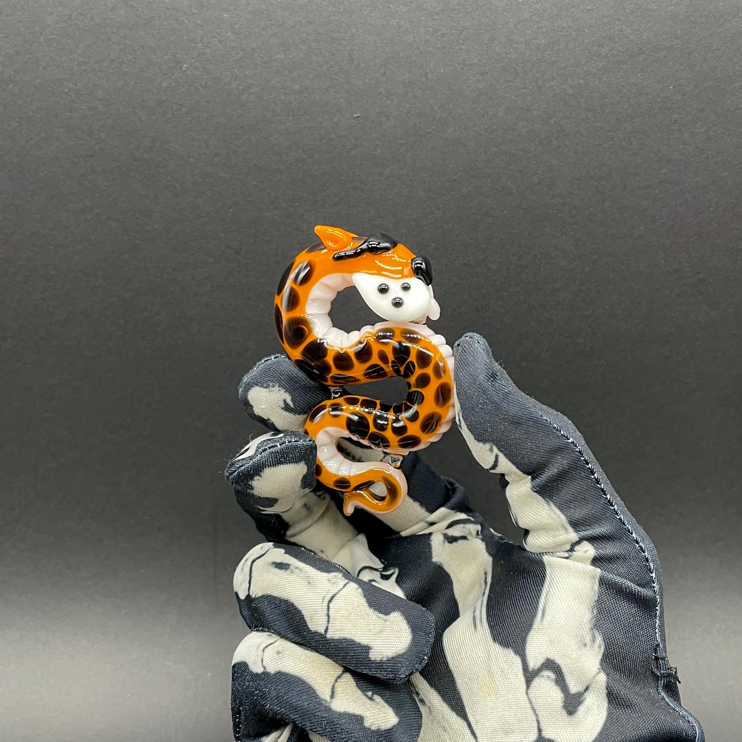 Hand-blown Slithering Chester Cheetah glass pendant - Leviathan Glass original