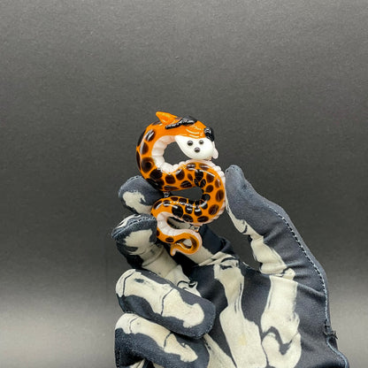 Hand-blown Slithering Chester Cheetah glass pendant - Leviathan Glass original
