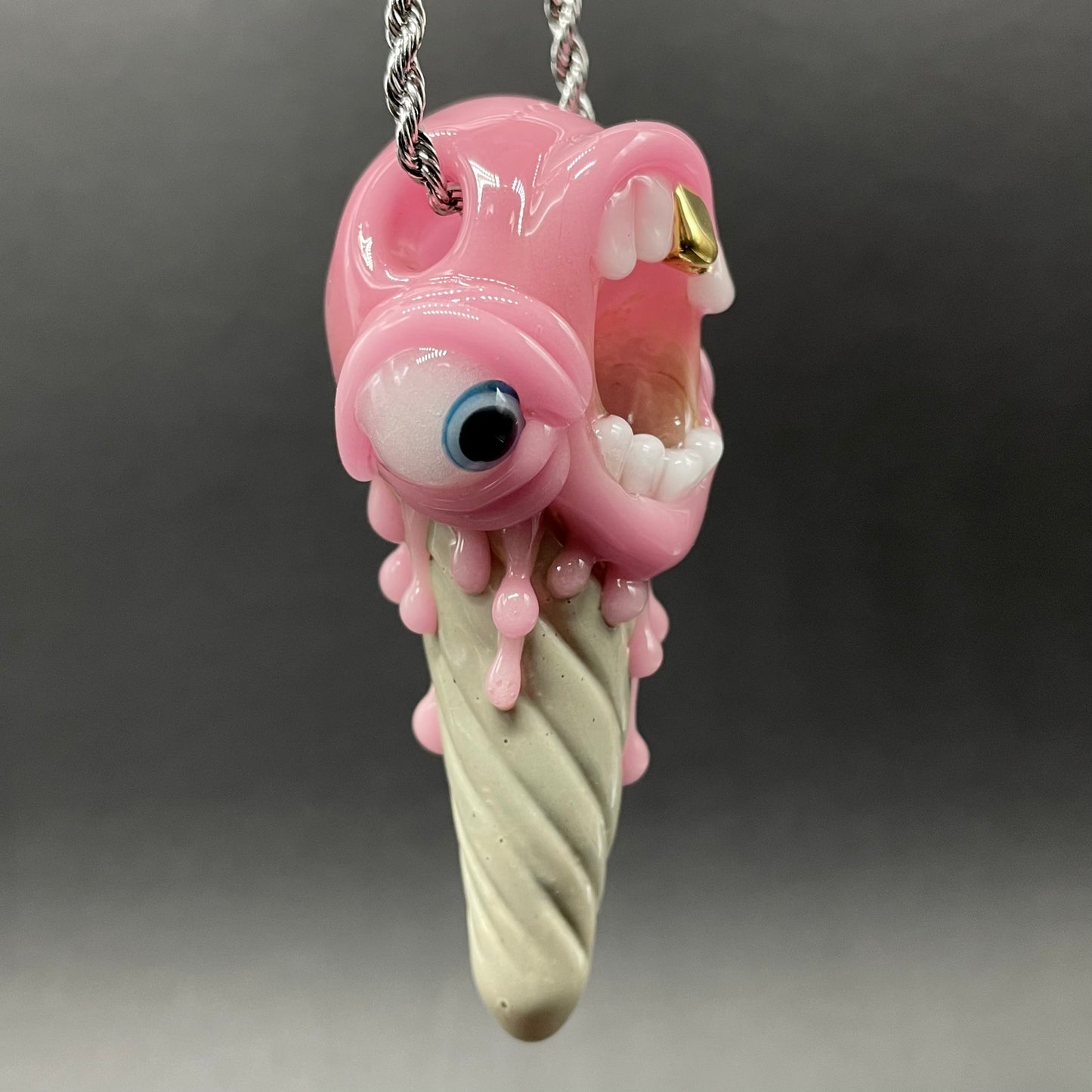 Ice scream cone pendant craftsmanship - artisan glass work