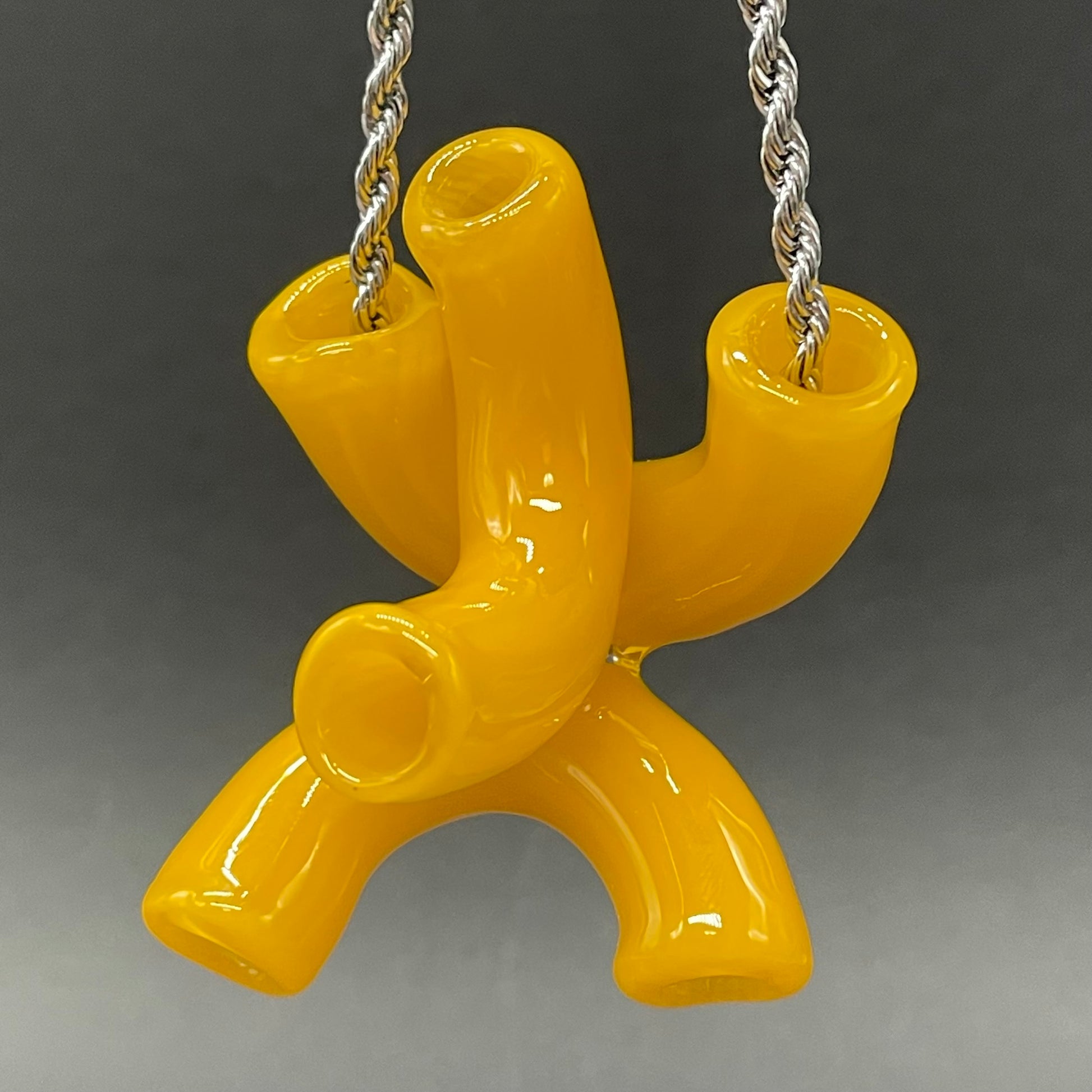 Macaroni and cheese necklace detail view - premium glass art