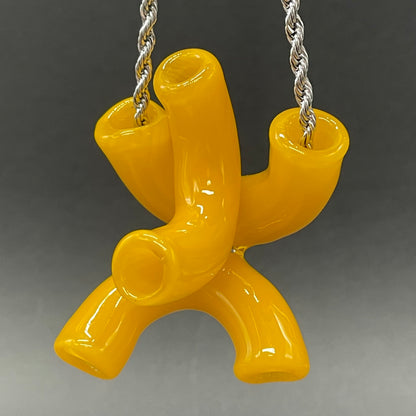 Macaroni and cheese necklace detail view - premium glass art