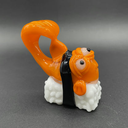 Mutant three eyed fish sushi glass pendant