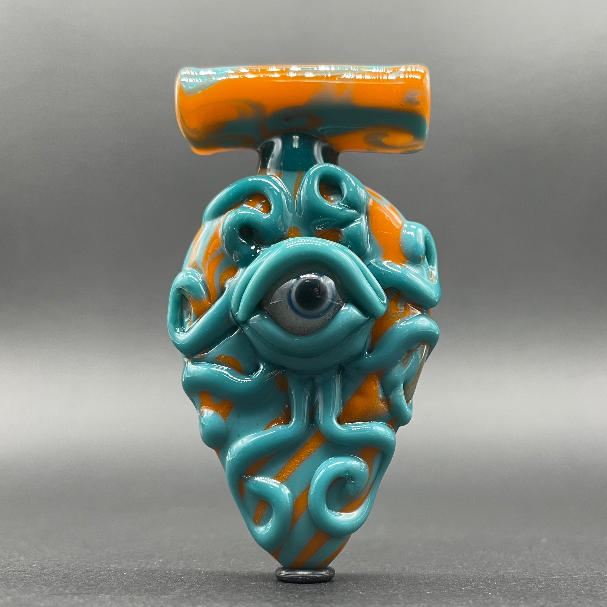 Oculus tentacle pendant detail view - premium glass art