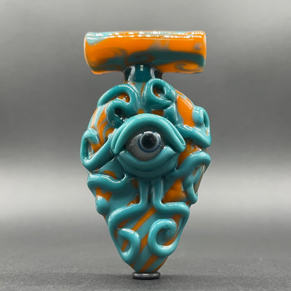 Oculus tentacle pendant detail view - premium glass art
