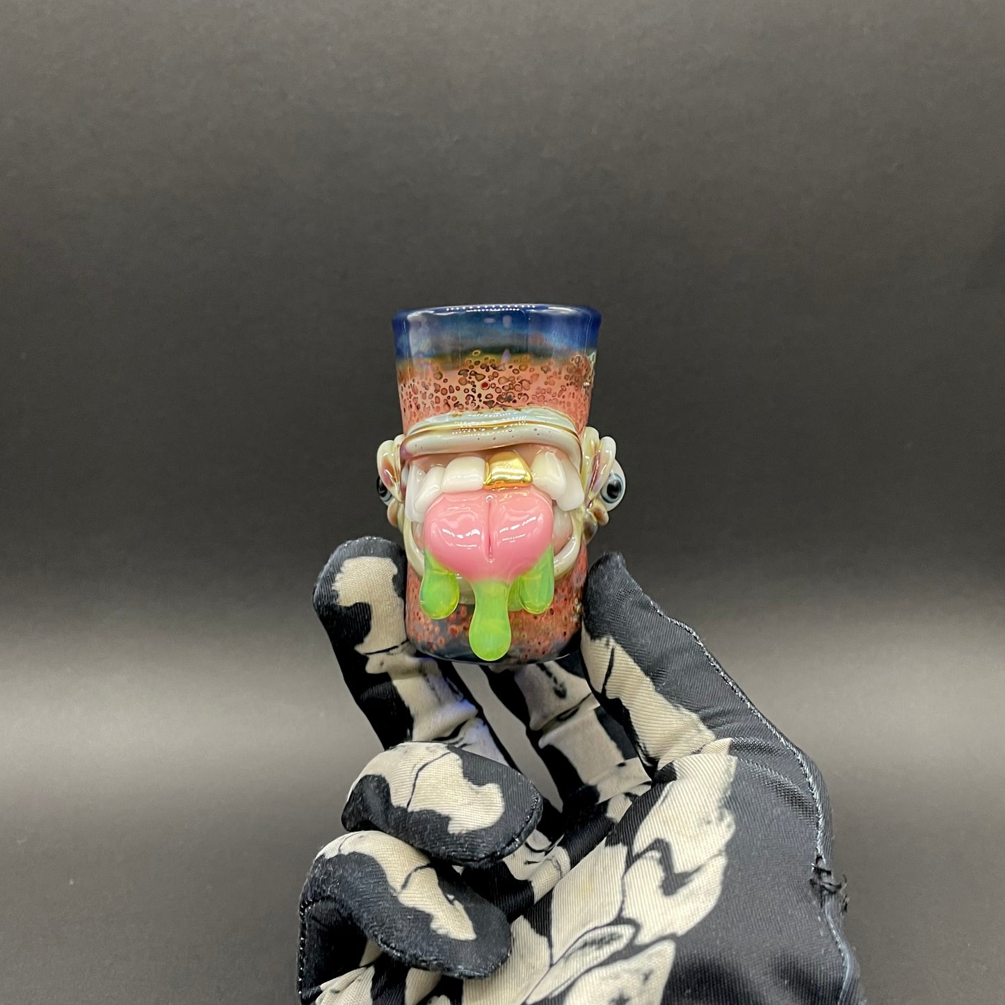 Hand-blown tongue demon shot glass - Leviathan Glass original