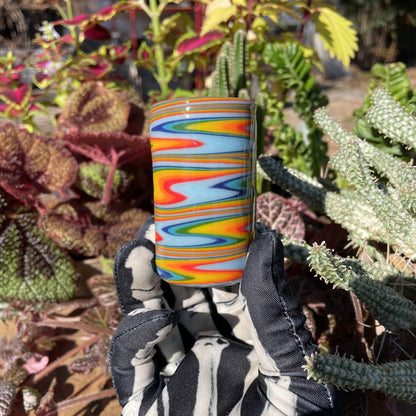 rainbow wig wag shot glass glass art - premium handcrafted piece