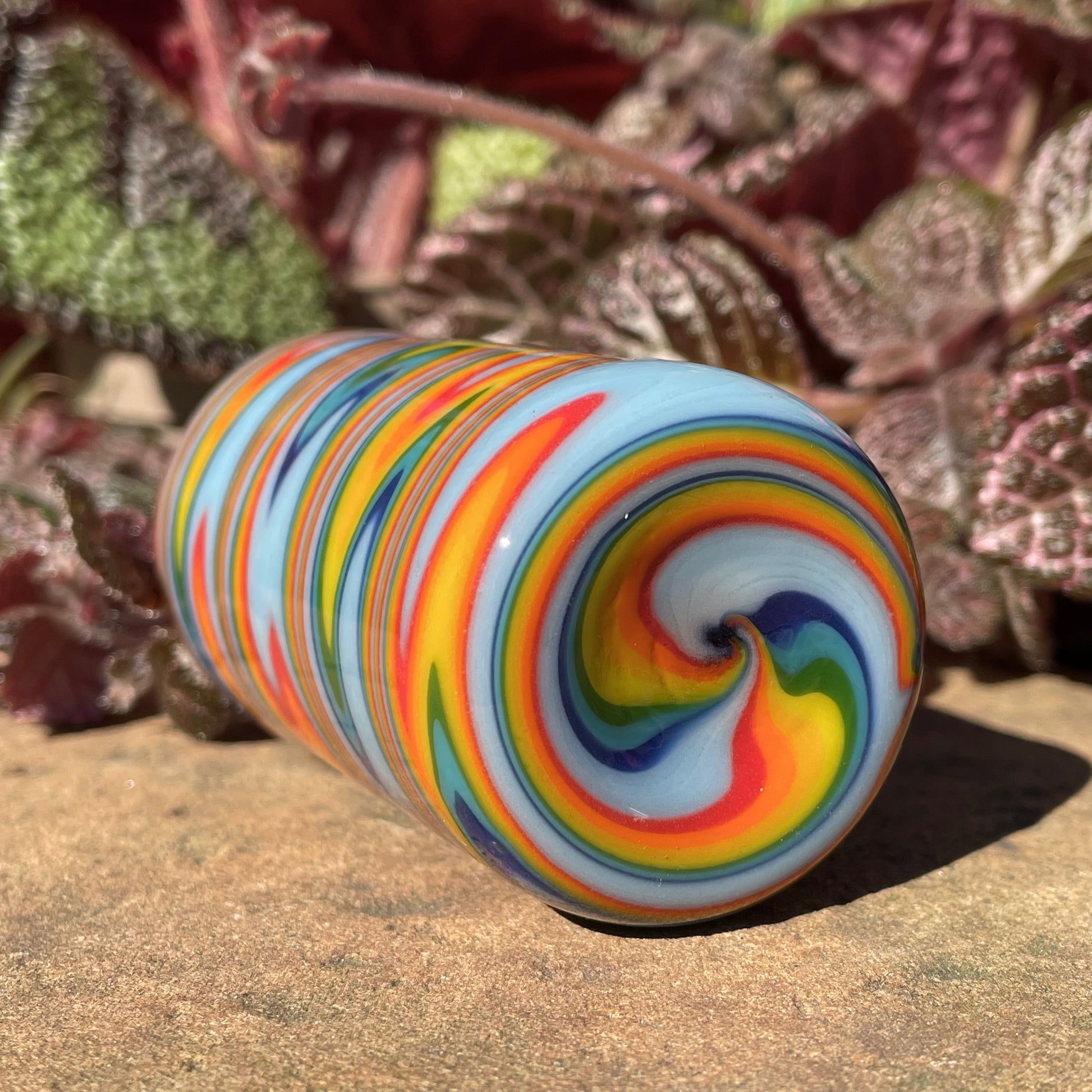 Leviathan Glass rainbow wig wag shot glass - hand-blown art