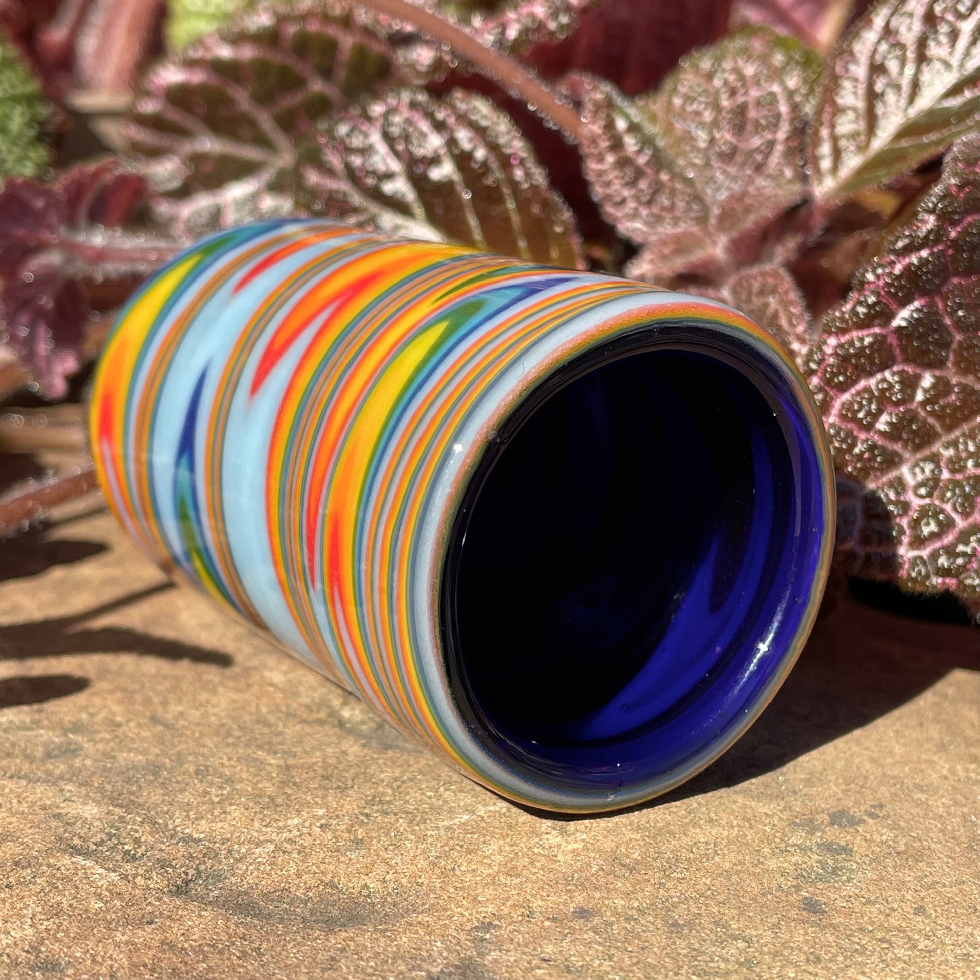 rainbow wig wag shot glass craftsmanship - artisan glass work