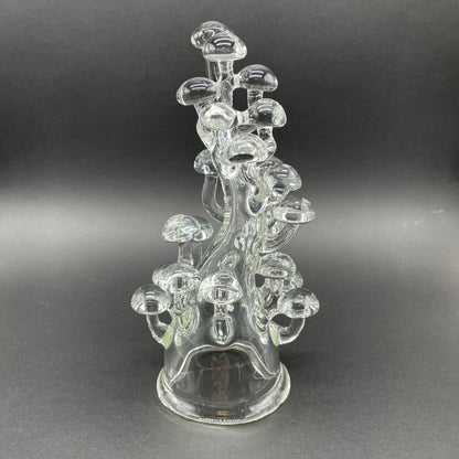 Hand-blown TALL CLEAR GLASS MUSHROOM SCULPTURE - Leviathan Glass original
