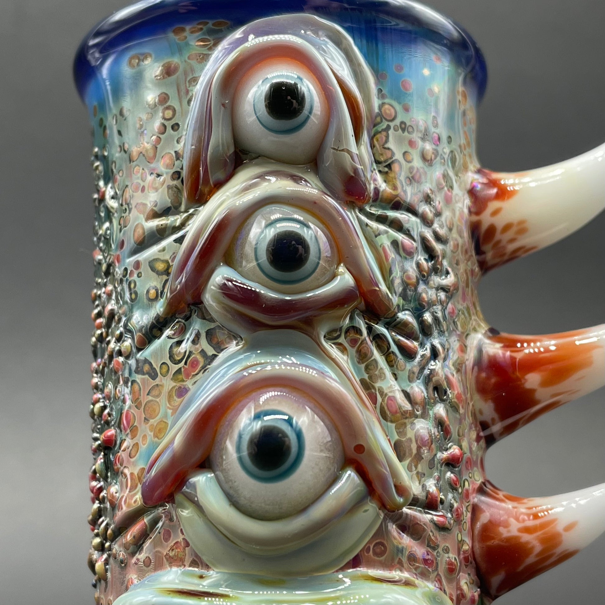 Vertical 3 eye shot glass glass art - premium handcrafted piece