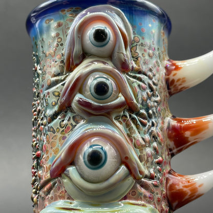 Vertical 3 eye shot glass glass art - premium handcrafted piece