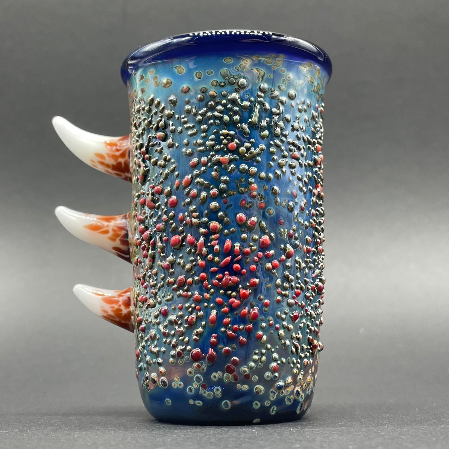 Hand-blown Vertical 3 eye shot glass - Leviathan Glass original