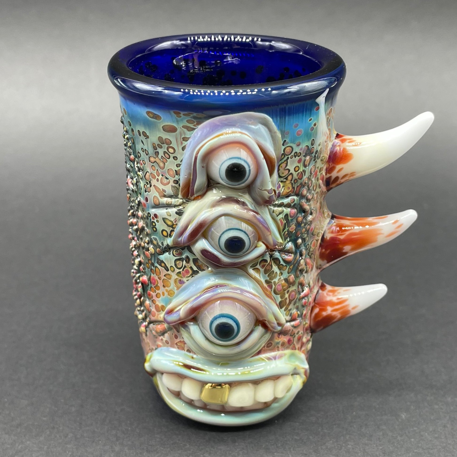 Premium Vertical 3 eye shot glass - collectible glass art