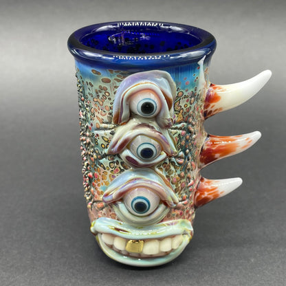 Premium Vertical 3 eye shot glass - collectible glass art