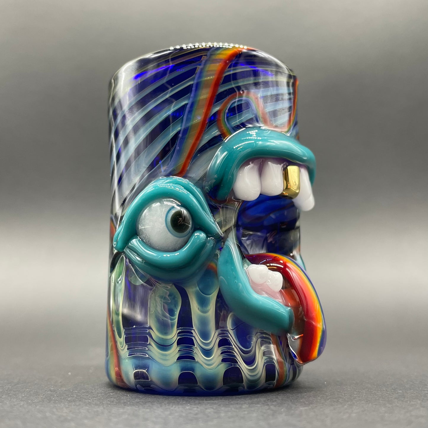 Screaming rainbow tongue shot glass craftsmanship - artisan glass work