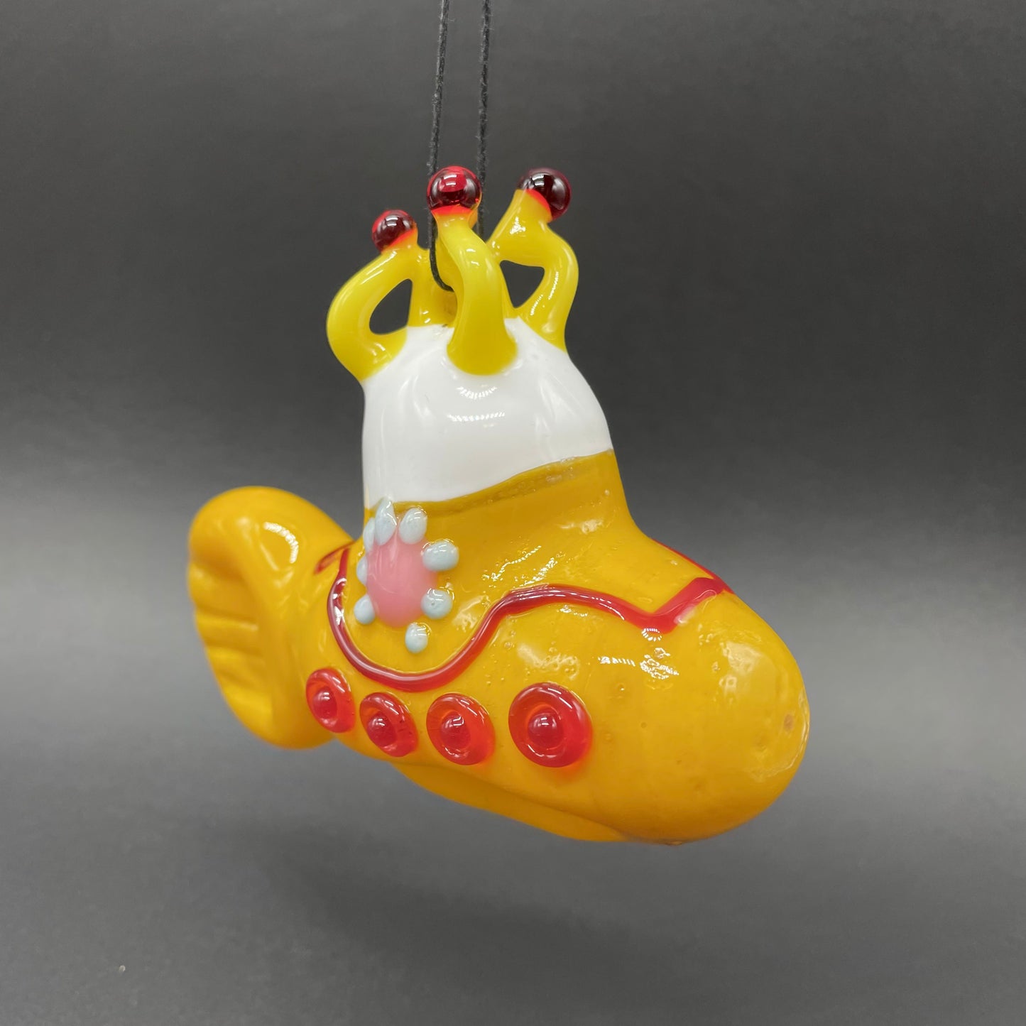 glass yellow submarine ornament craftsmanship - artisan glass work
