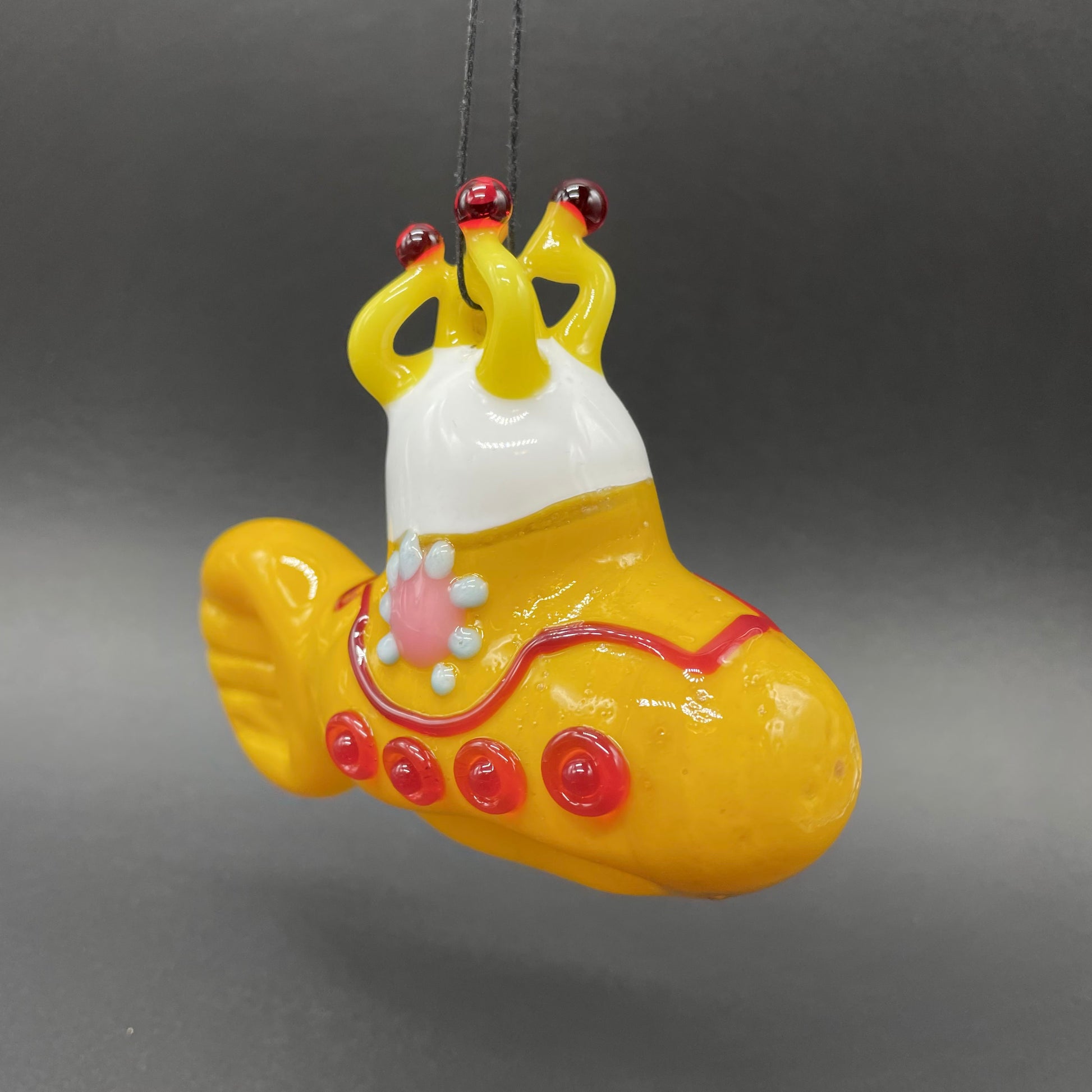 glass yellow submarine ornament craftsmanship - artisan glass work