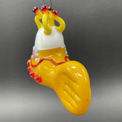 glass yellow submarine ornament glass art - premium handcrafted piece
