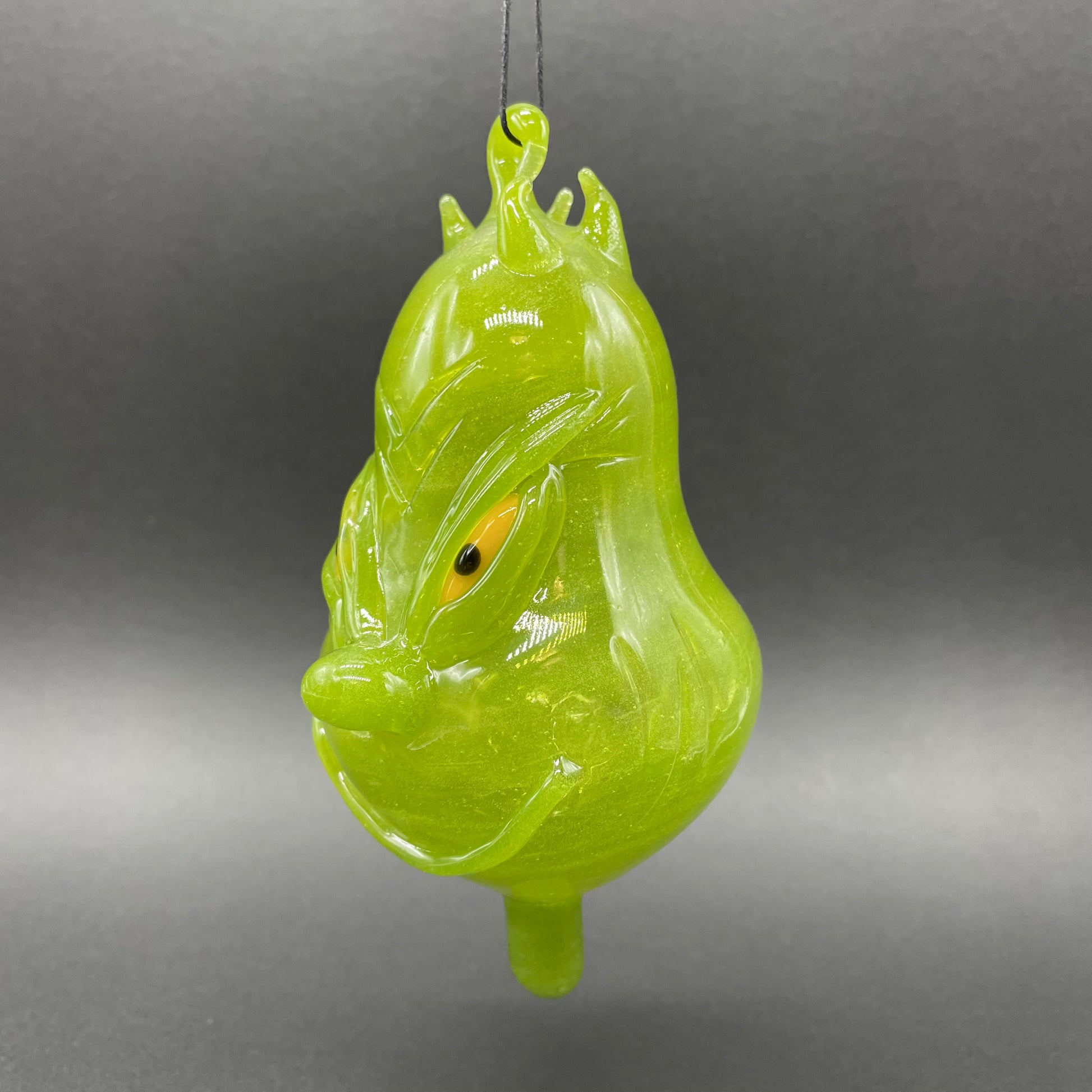 Hand-blown glass The Grinch by Leviathan Glass