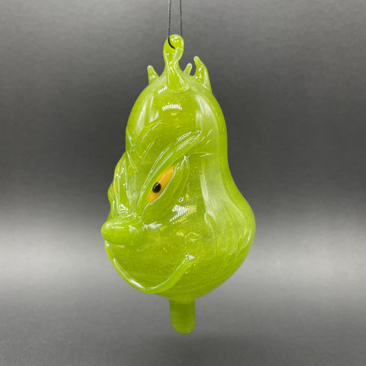 Hand-blown glass The Grinch by Leviathan Glass