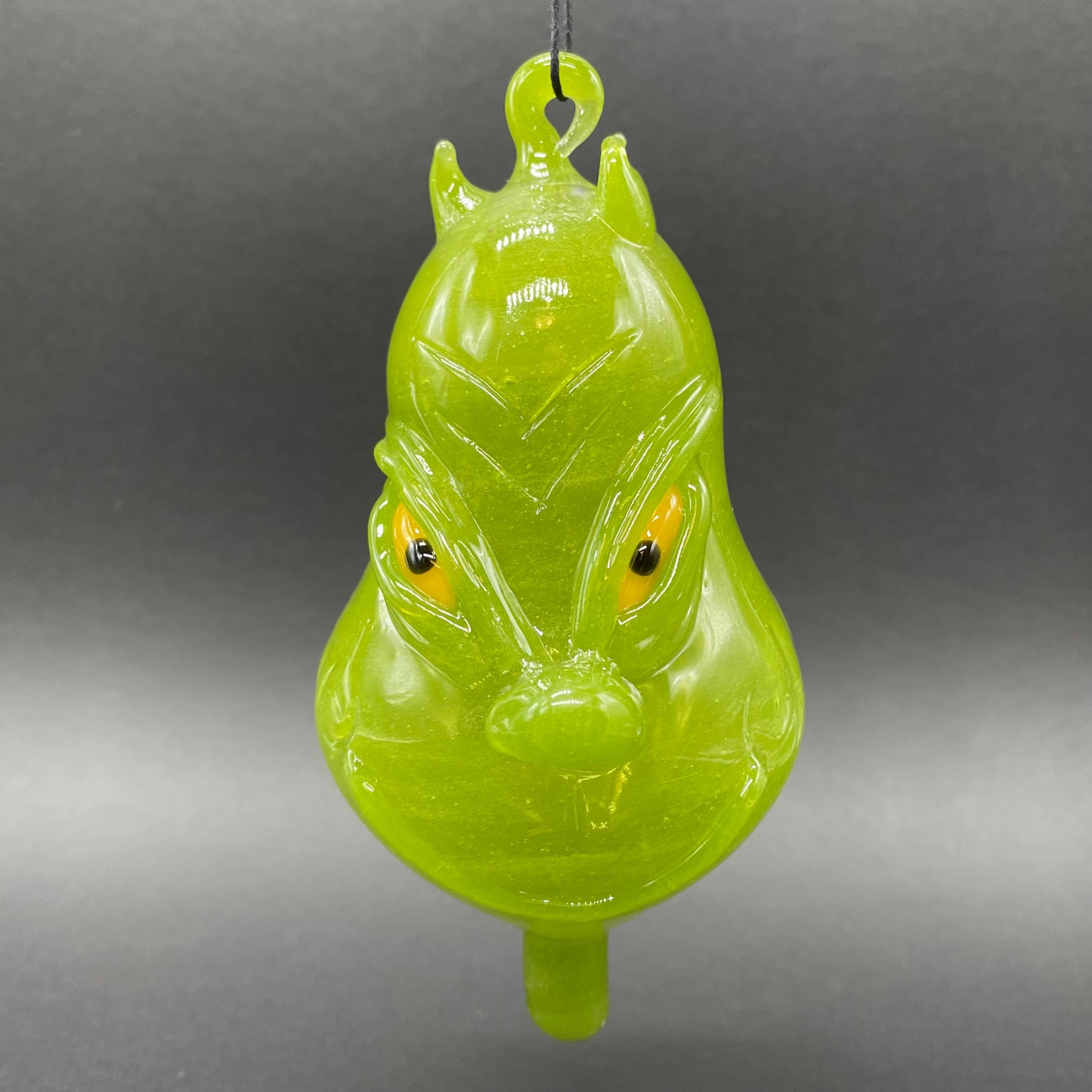 The Grinch detail view - premium glass art