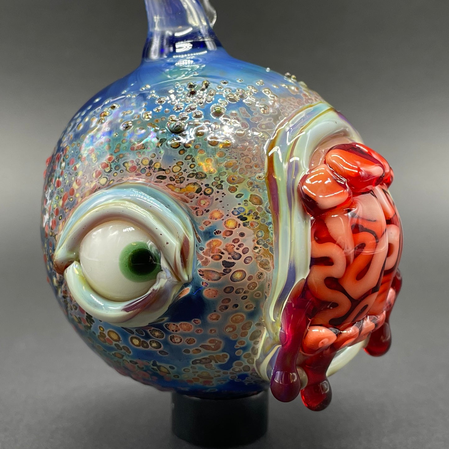 Brain eating zombie ornament craftsmanship - artisan glass work