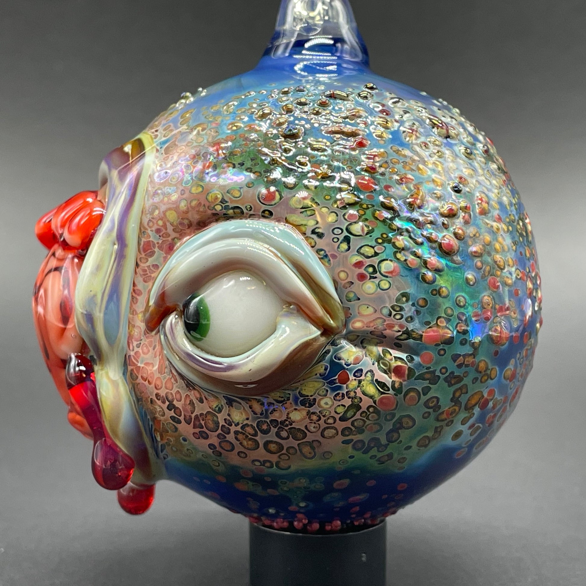 Leviathan Glass Brain eating zombie ornament - hand-blown art