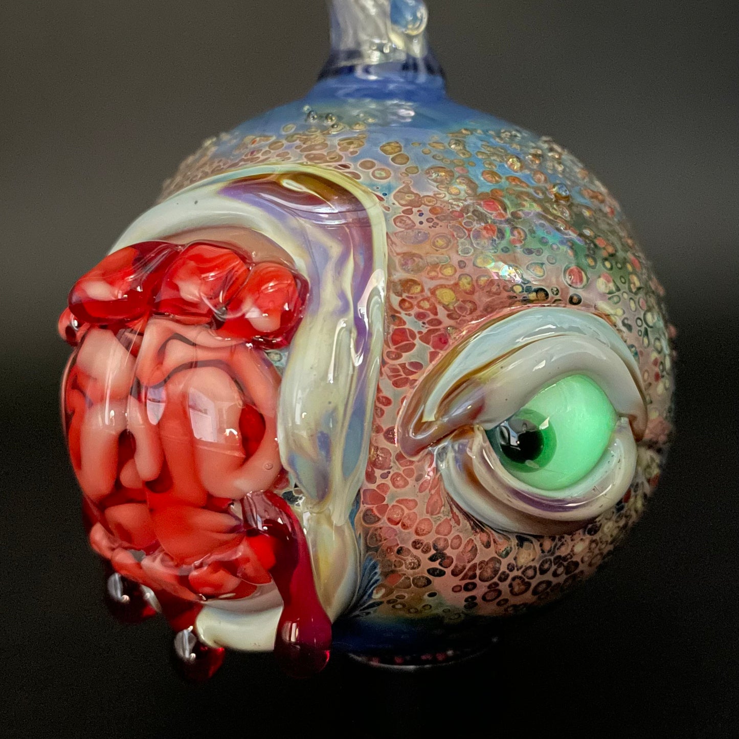 Premium Brain eating zombie ornament - collectible glass art
