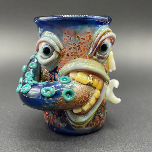 Tooth fairy shot glass detail view - premium glass art