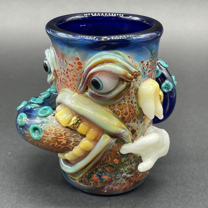 Artisan glass Tooth fairy shot glass - detailed craftsmanship