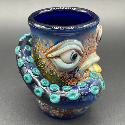 Close-up of Tooth fairy shot glass - handcrafted glass