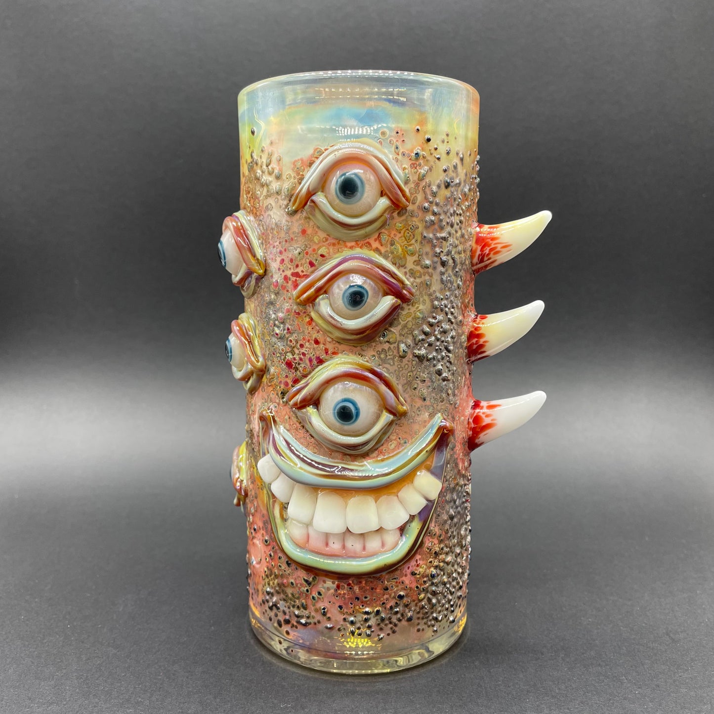 Hand-blown glass pint glass by Leviathan Glass