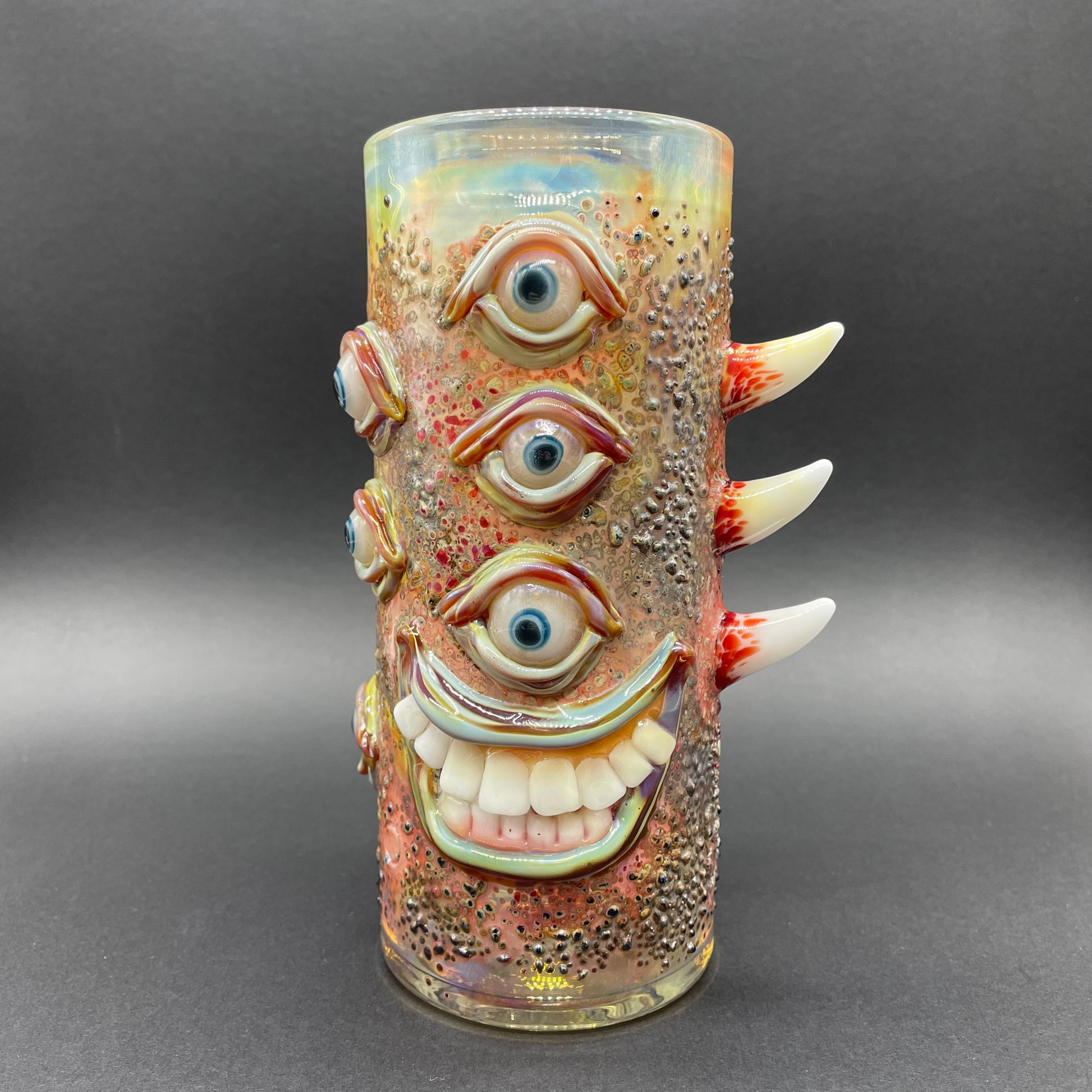 Hand-blown glass pint glass by Leviathan Glass