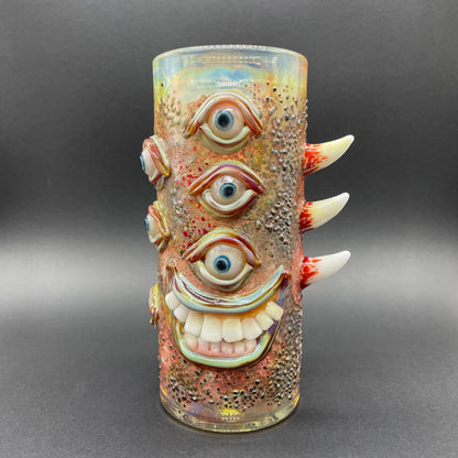 Hand-blown glass pint glass by Leviathan Glass