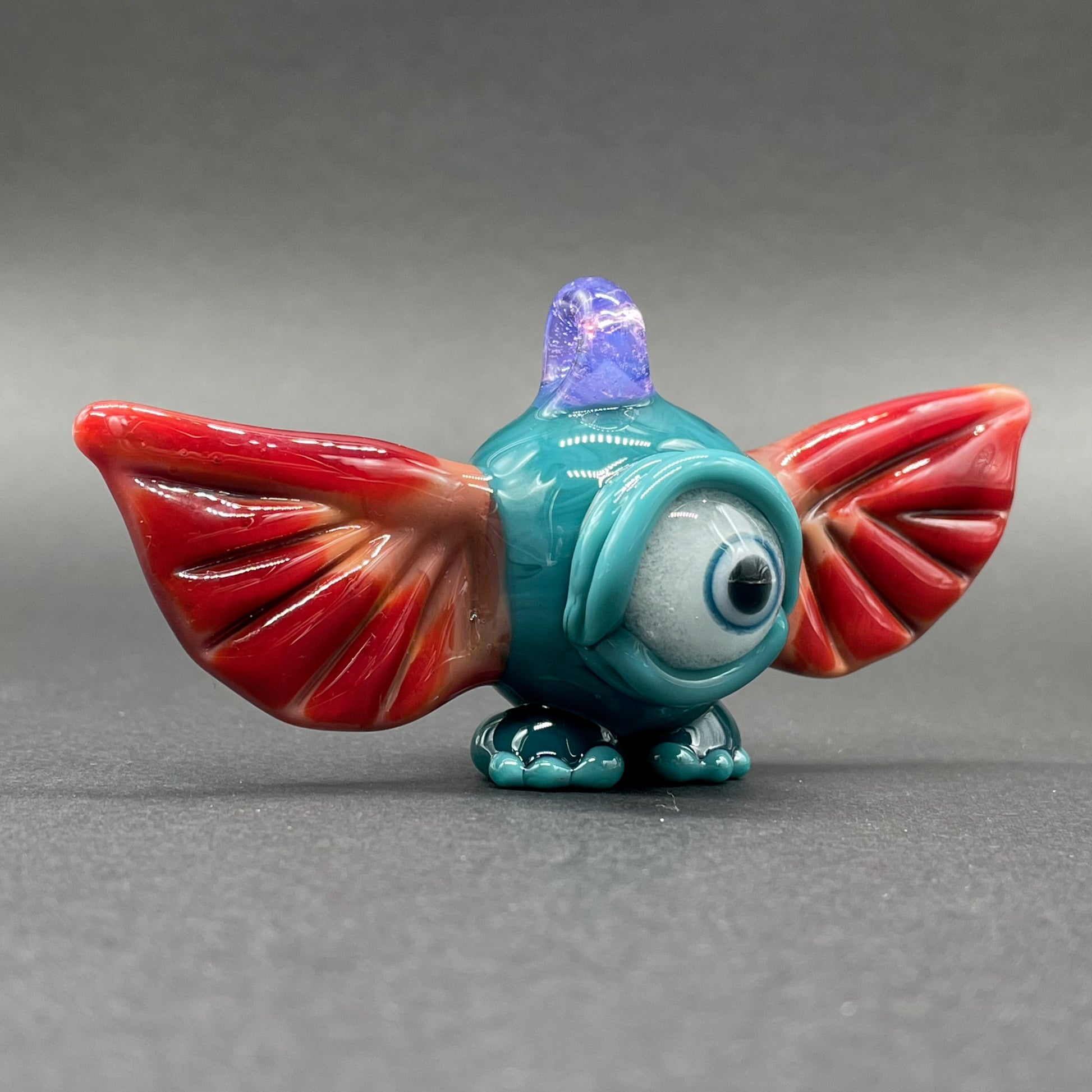 Leviathan Glass flying cyclops pendant - hand-blown art