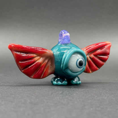 Leviathan Glass flying cyclops pendant - hand-blown art