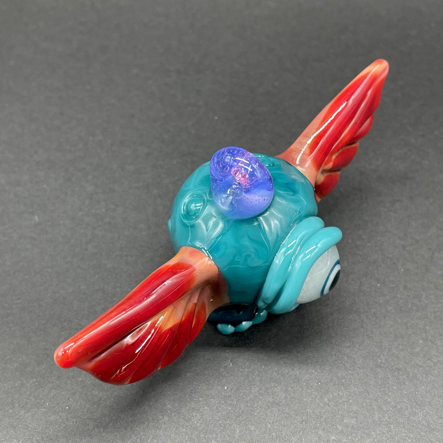 flying cyclops pendant by Leviathan Glass - artisan detail