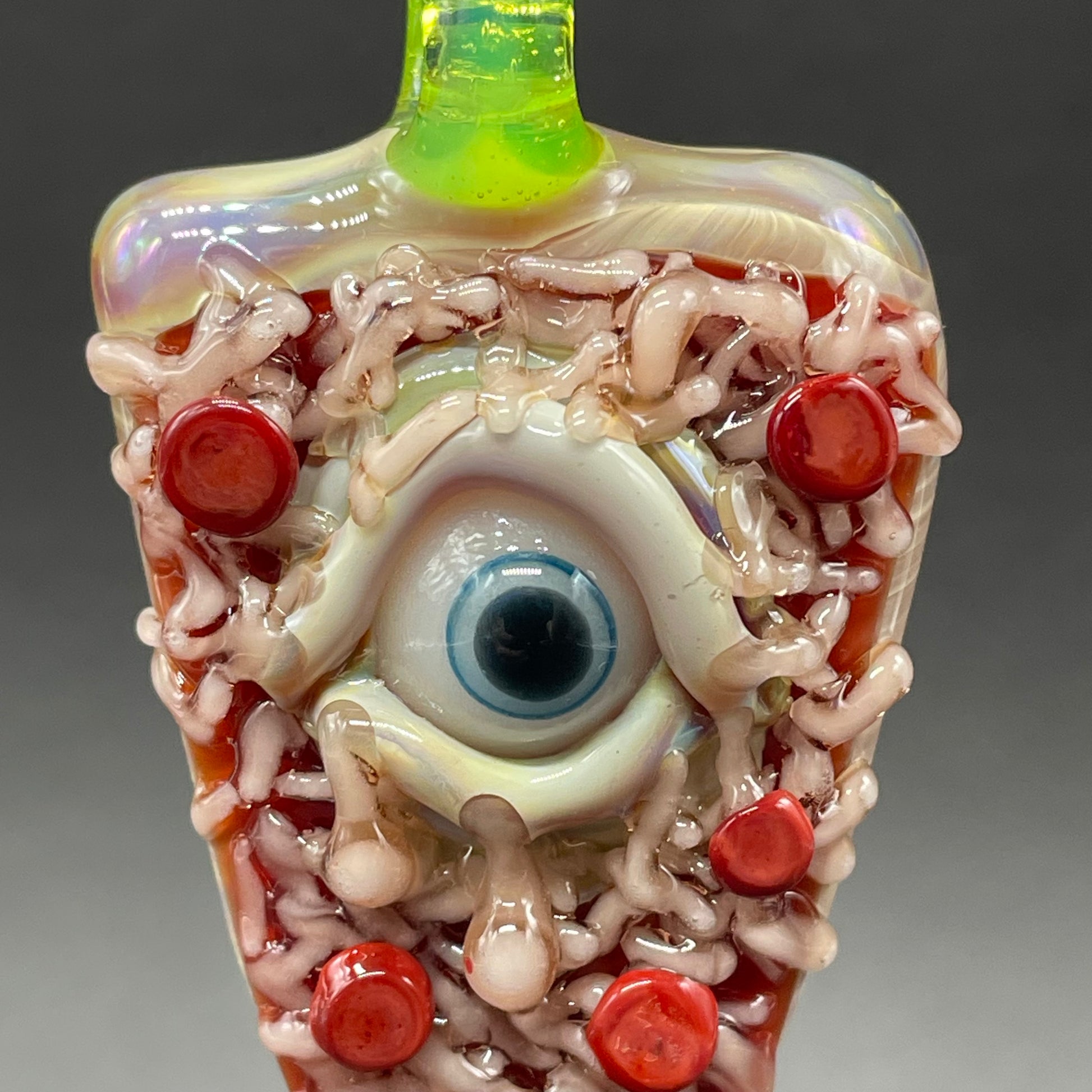 Premium glass Pizza pendant - collectible glass art