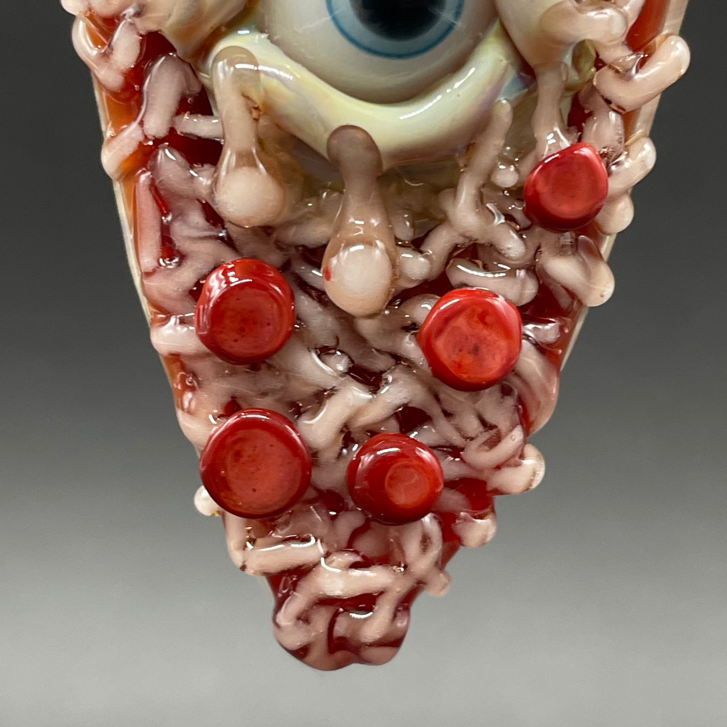 glass Pizza pendant by Leviathan Glass - artisan detail