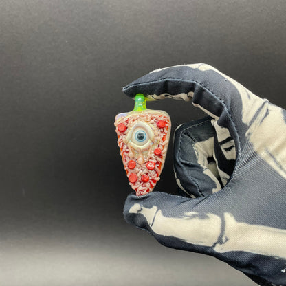 Leviathan Glass glass Pizza pendant - hand-blown art