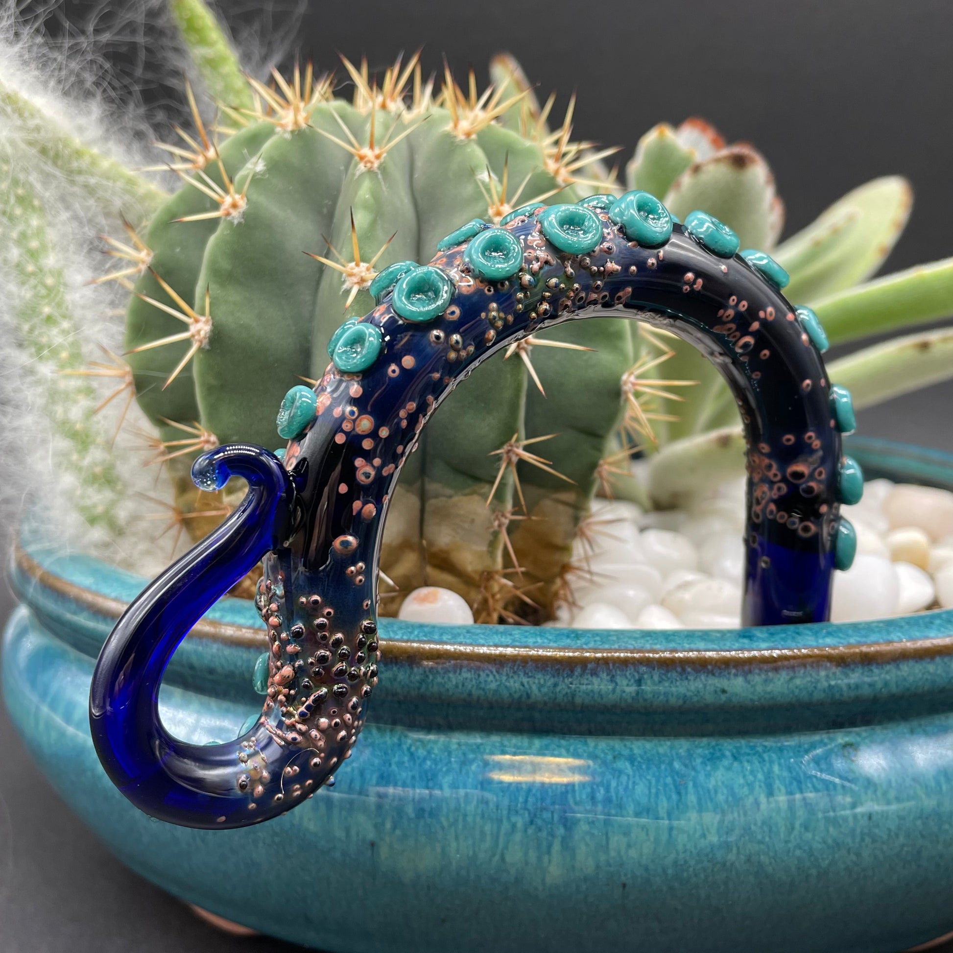 tentacle plant decoration glass art - premium handcrafted piece