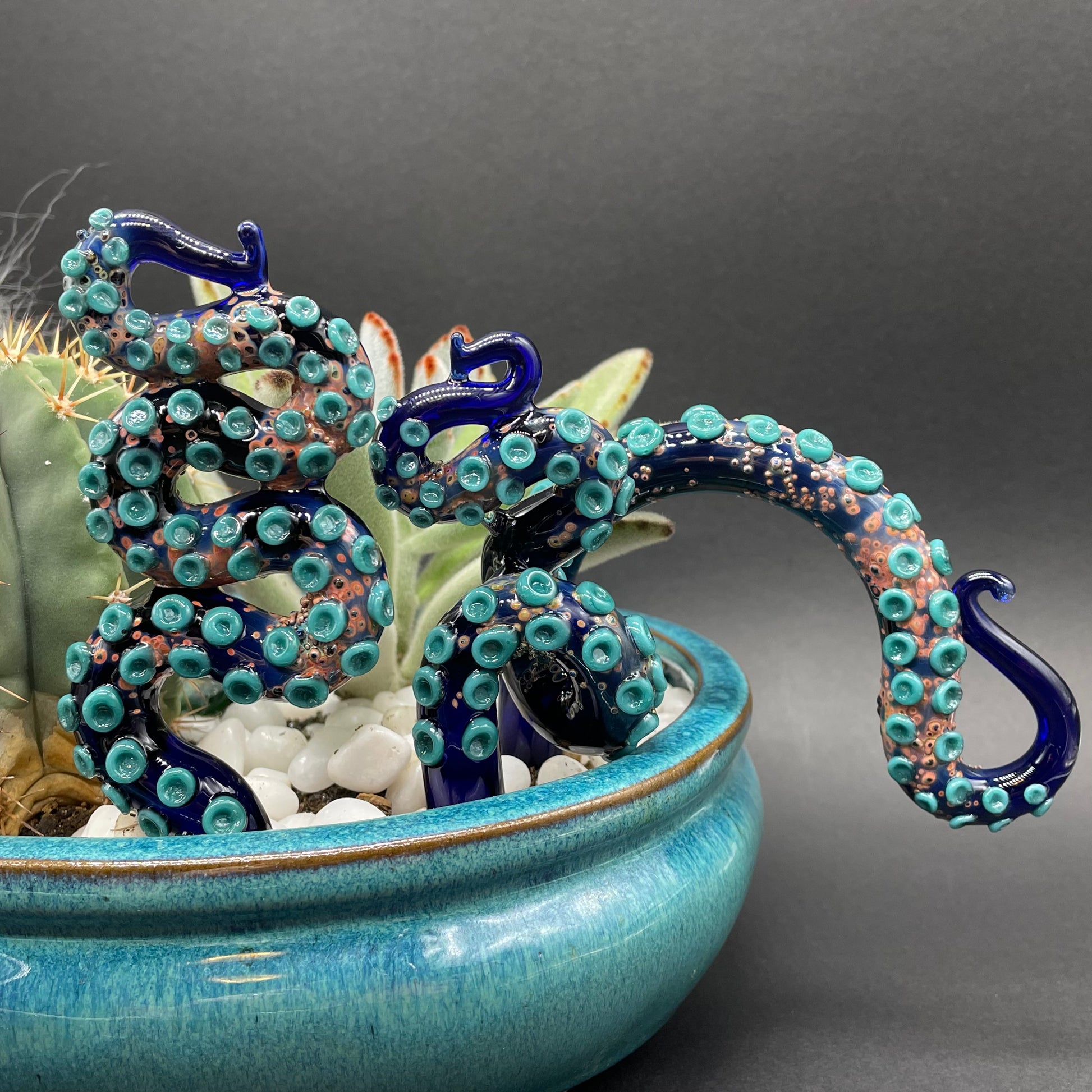 tentacle plant decoration detail view - premium glass art